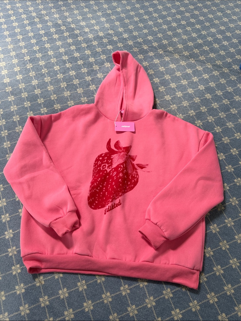 Edikted Hot Pink Pullover Hoodie